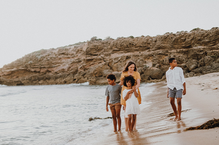 Family on the beach