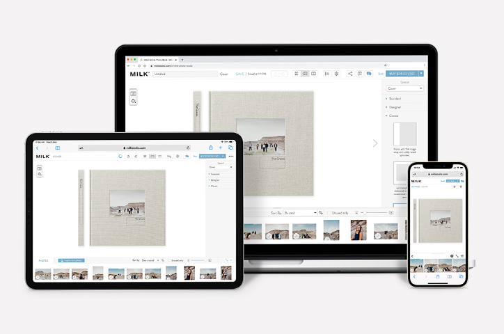 MILK Design Studio on laptop, tablet and iPhone