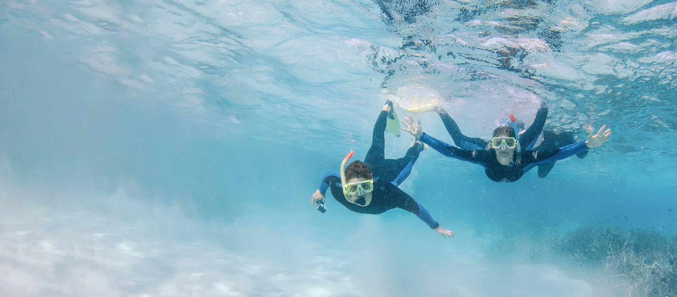 Underwater photo with two snorkelers