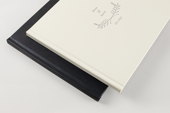 Two vegan leather premium photo books