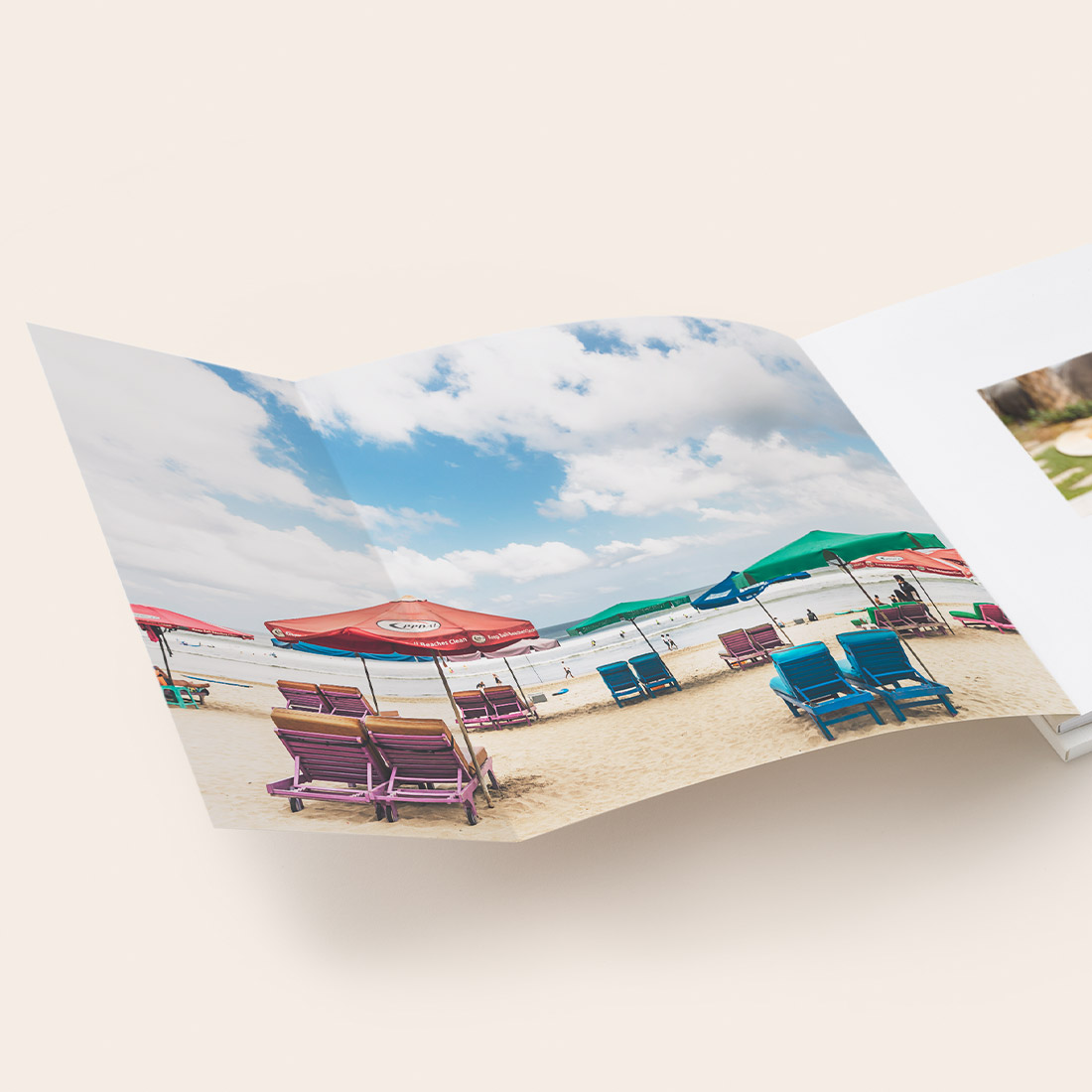 Softcover french fold Photo Book with beach photo
