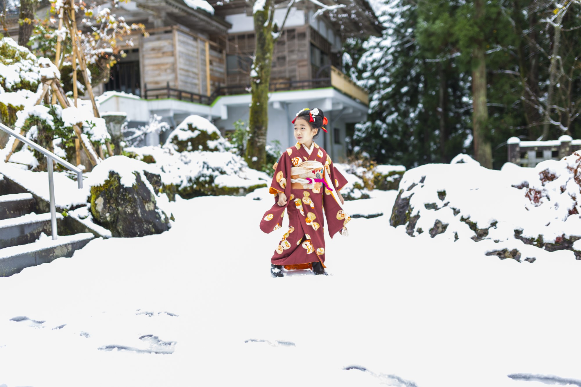 Young girl in snow