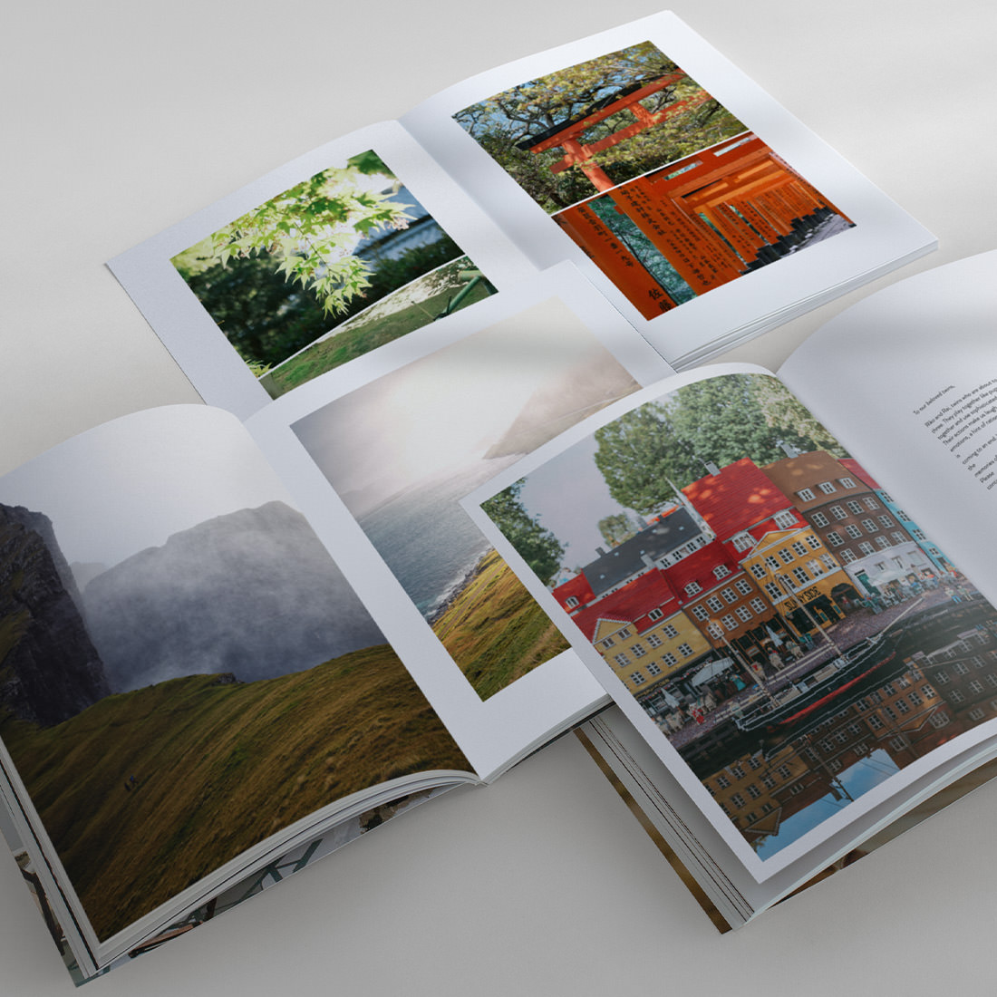 Three Travel Magazines open to show spreads with Designer Templates