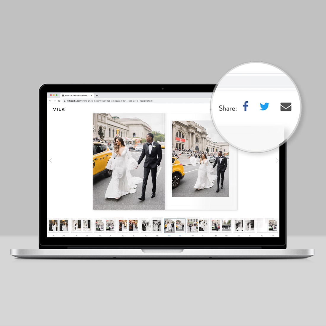 Online Flip Book with open Wedding Magazine spreads